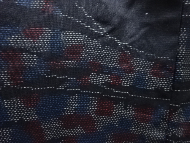 JAPANESE KIMONO / ANTIQUE KIMONO / SILK / DORO OSHIMA TSUMUGI / WOVEN ABSTRACT